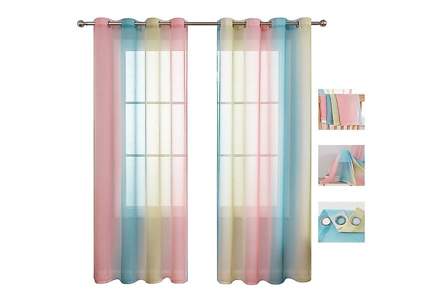 BTTO V&G Scheibengardine 1/2er Set Vorhang, Ösen Gardine Transparente Voile günstig online kaufen