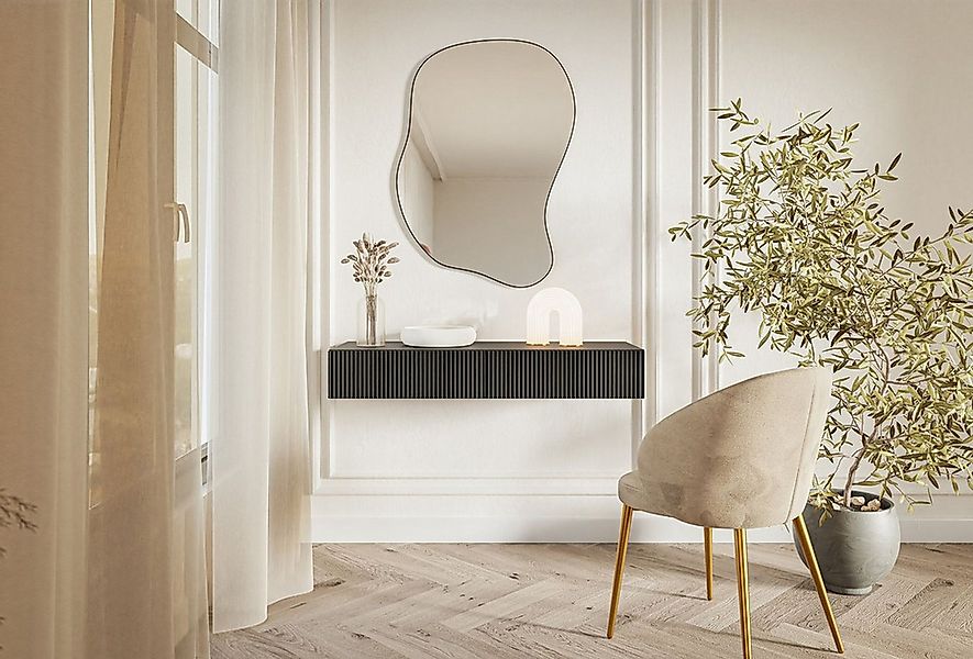 Selsey Schminktisch VELDIO, hängend, 2 Schubladen mit geriffelten Fronten, günstig online kaufen