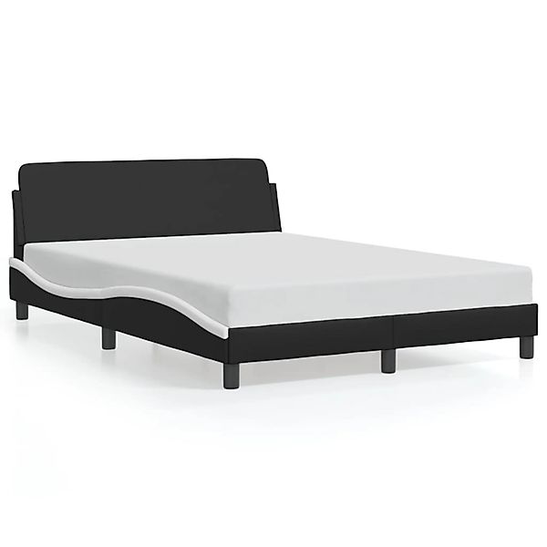 vidaXL Bettgestell Dover Schwarz und Weiß 120x200 cm Kunstleder 373163 günstig online kaufen