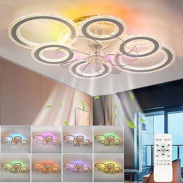 oyajia Deckenventilator 72W Deckenleuchte mit RGB günstig online kaufen