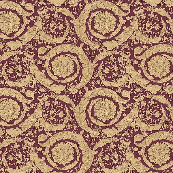 Bricoflor Barock Tapete in Bordeaux und Gold Elegante Vliestapete in Rot mi günstig online kaufen