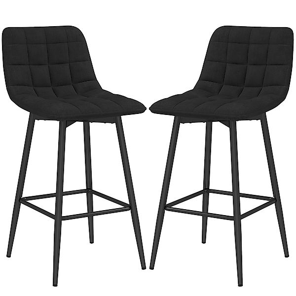 HOMCOM Set 2 Barhocker im skandinavischen Stil mit Rückenlehne und Fußstütz günstig online kaufen