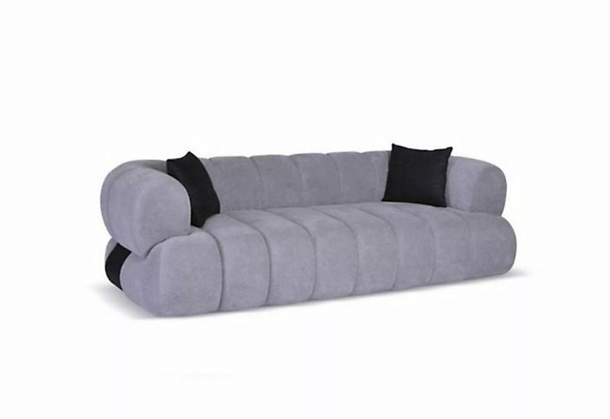 JVmoebel 3-Sitzer Graues Polstersofa Luxus 3-Sitzer Couch Polster Wohnzimme günstig online kaufen