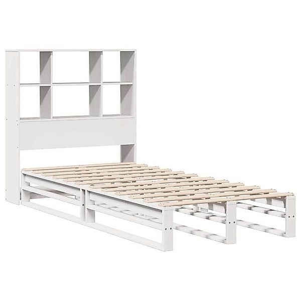vidaXL Bett Massivholzbett mit Regal ohne Matratze Weiß 90x190 cm günstig online kaufen
