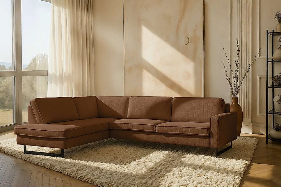 Home affaire Ecksofa "Pinto, 290 cm, Cord, Chenille, Lederoptik, Ottomane l günstig online kaufen