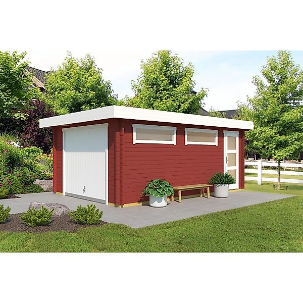 Lasita Garage Canberra Set mit Schwingtor 360 cm x 540 cm Schwedenrot günstig online kaufen