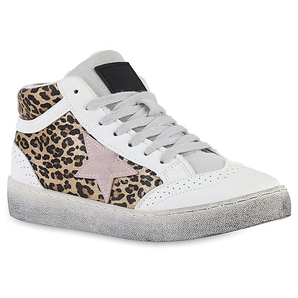 VAN HILL 841577 Sneaker Damen Sneaker High Schnürer Glitzer Freizeit Schnür günstig online kaufen
