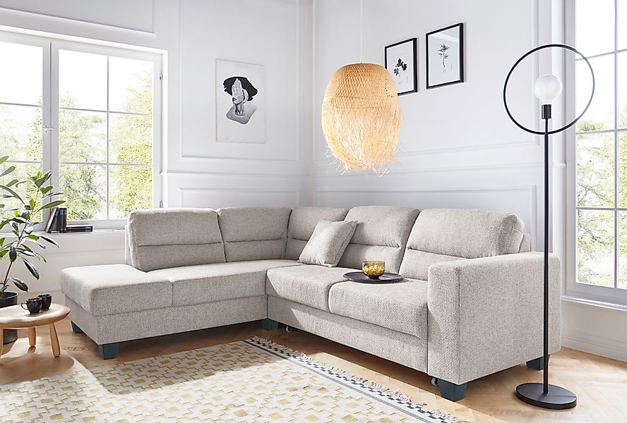 TRENDMANUFAKTUR Ecksofa »Chamber, zeitlos&modern, hoher Sitzkomfort, Breite günstig online kaufen