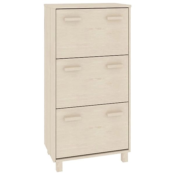 vidaXL Schuhschrank HAMAR Honigbraun 59,5x35x117 cm Massivholz Kiefer 34051 günstig online kaufen