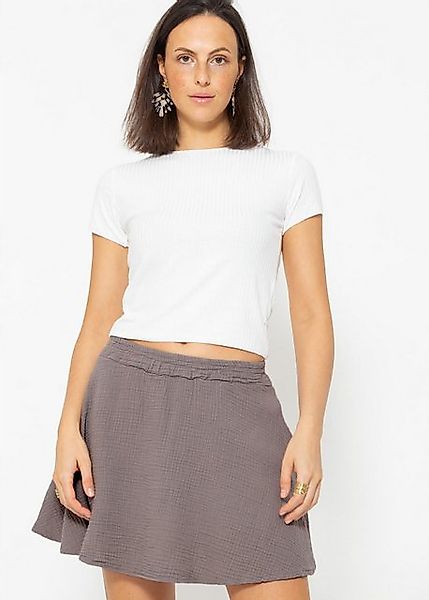 SASSYCLASSY Kurzarmshirt Geripptes T-Shirt Damen mit Rundhalsausschnitt Fig günstig online kaufen
