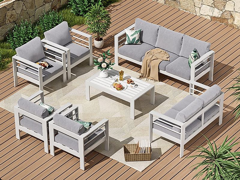 MeXo Gartenlounge-Set XXL Gartenmöbel Set Aluminium günstig online kaufen