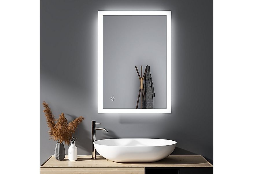 WDWRITTI Badspiegel Wandspiegel Badezimmerspiegel Led Spiegel Bad mit Beleu günstig online kaufen