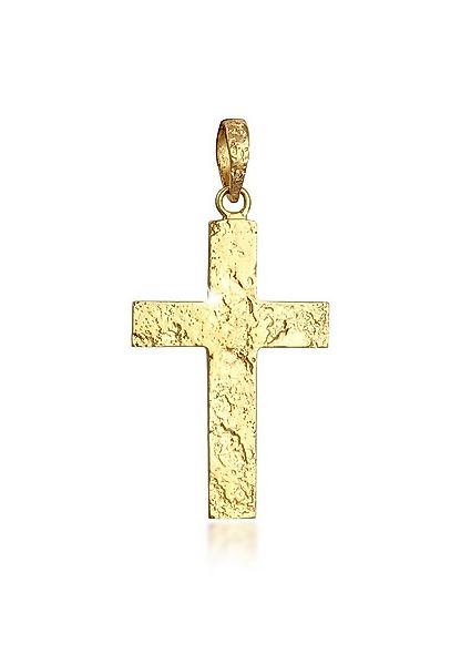 Kuzzoi Kettenanhänger Herren Kreuz Matt Gehämmert 925 Silber, Kreuz günstig online kaufen