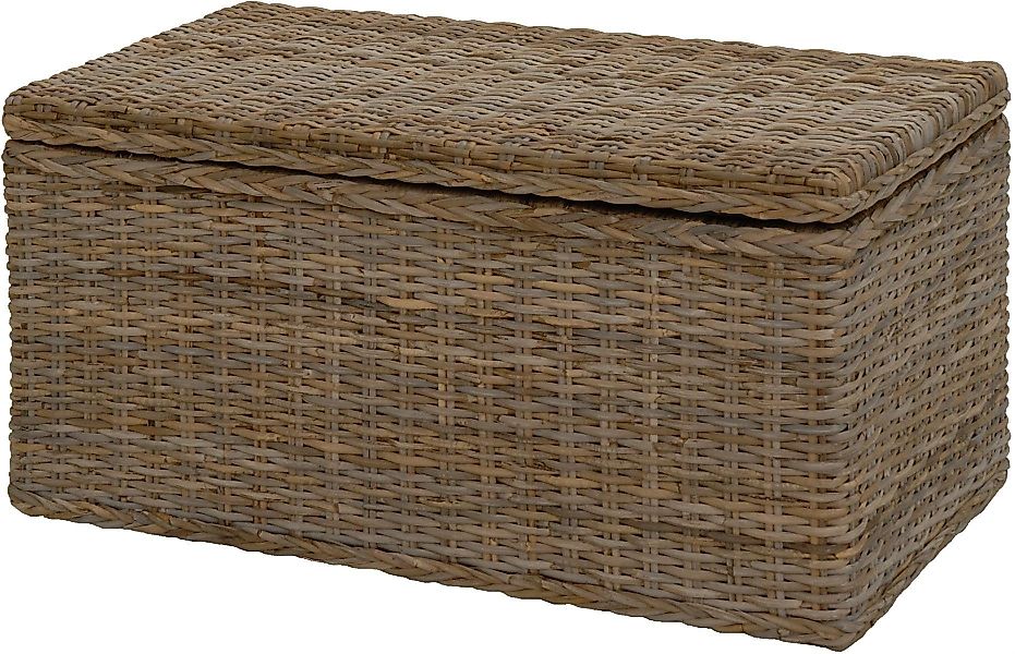 Krines Home Truhe Wäschetruhe mit Deckel Natur Rattan Truhe Aufbewahrung Ra günstig online kaufen