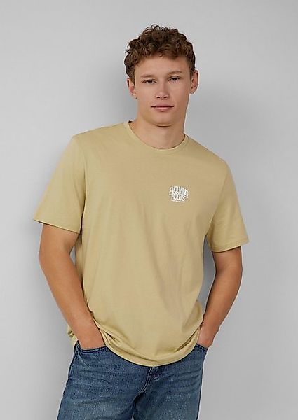 QS Kurzarmshirt T-Shirt mit kleinem Frontprint Artwork günstig online kaufen