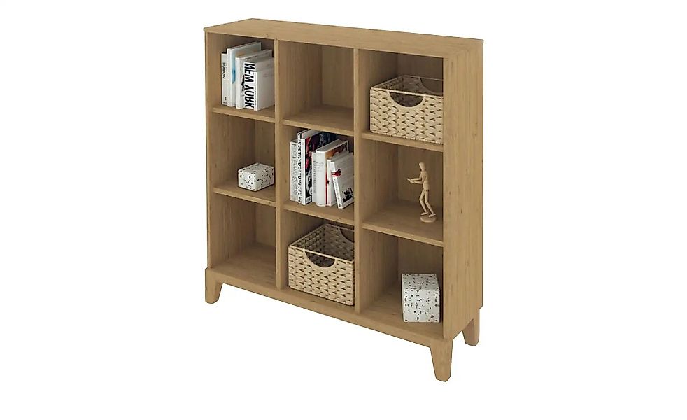 Bücherregal  Hygge Oak ¦ holzfarben ¦ Maße (cm): B: 100,9 H: 112,6 T: 30 Re günstig online kaufen