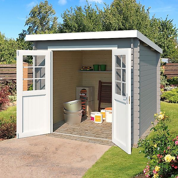 Lasita Gartenhaus Indi 175 Lichtgrau 230 cm x 175 cm günstig online kaufen