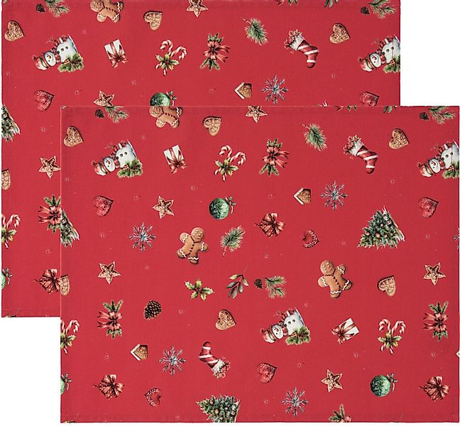 Erwin Müller Platzset Tischset "Noel" 2er-Pack, Baumwolle Motiv günstig online kaufen