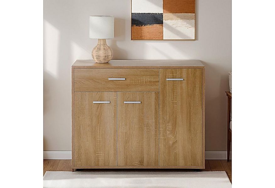 CARO-Möbel Schuhschrank DEUSTO Schmale Flurkommode mit Schublade und 3 Türe günstig online kaufen