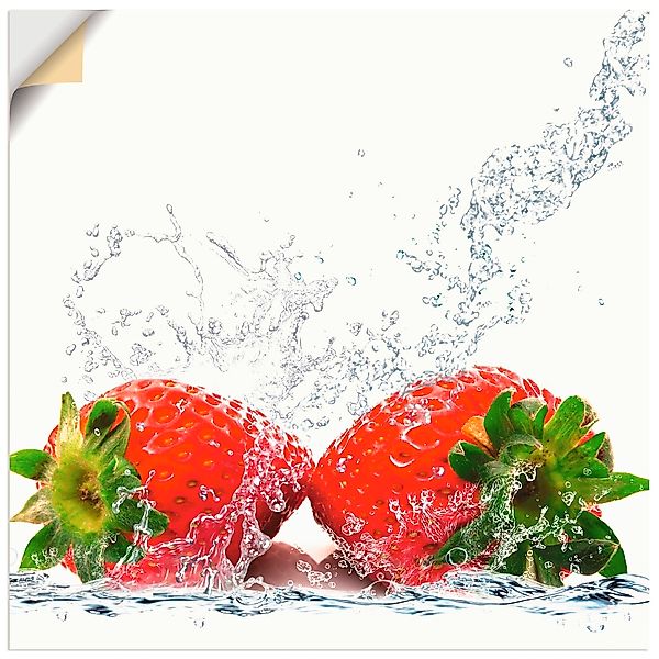 Artland Wandfolie "Erdbeeren mit Spritzwasser", Lebensmittel, (1 St.), selb günstig online kaufen