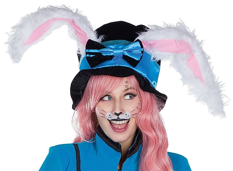 Karneval-Klamotten Kostüm Verrückter Hase Hut Zylinder mit Ohren u. Schleif günstig online kaufen