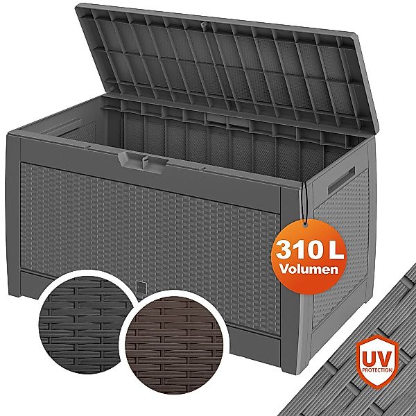 Casaria Auflagenbox Rato, UV-beständig 310L Haltegriffe günstig online kaufen