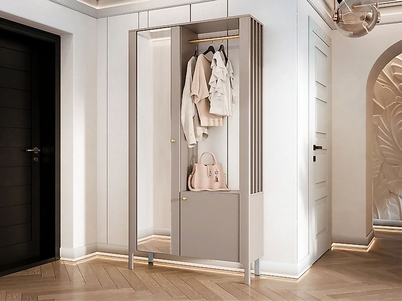 MIRJAN24 Garderoben-Set Malumi, (mit zwei Drehtüren), Frontspiegel, Kleider günstig online kaufen