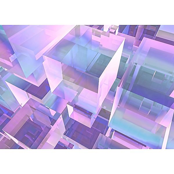 Komar Vliestapete Holographicubical 350 cm x 250 cm Lila günstig online kaufen