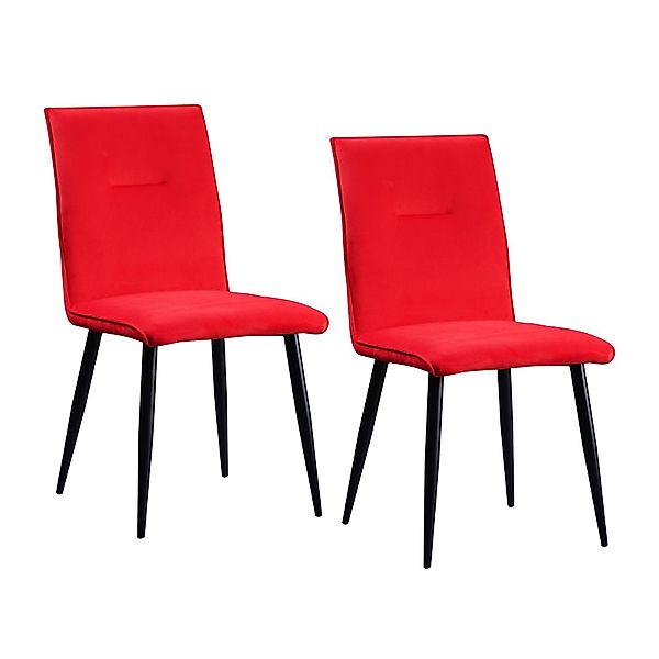 HTI-Living Esszimmerstuhl Stuhl Salinas Velvet Rot günstig online kaufen