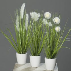Kunstpflanze Kunstpflanze Gras im weißen Topf günstig online kaufen