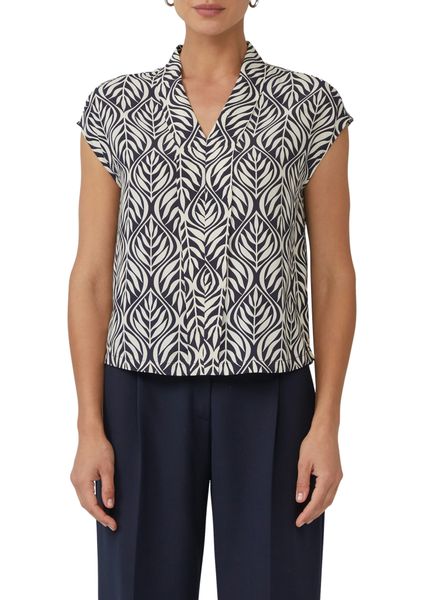 s.Oliver BLACK LABEL Kurzarmbluse mit All-Over günstig online kaufen