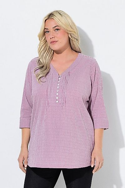 Ulla Popken Tunika Bubble-Tunika Herzausschnitt Biesen 3/4-Arm günstig online kaufen