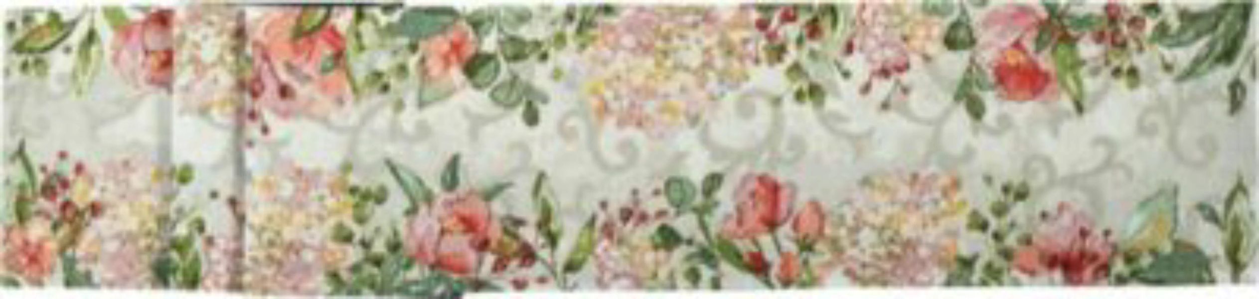 Sander Tischband Gobelin Love Flowers grün/rosa günstig online kaufen