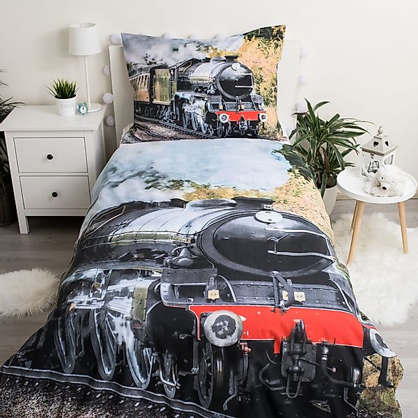 Jerry Fabrics Kinderbettwäsche Dampflokomotive Kuschelige Bettwäsche günstig online kaufen