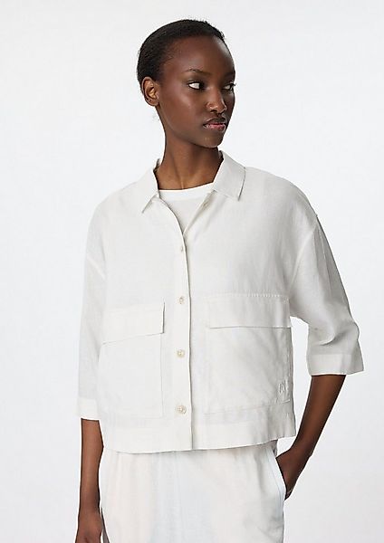 comma Funktionsjacke Indoor-Jacke Kurze Leinemix-Hemdjacke mit 3/4-Ärmeln günstig online kaufen