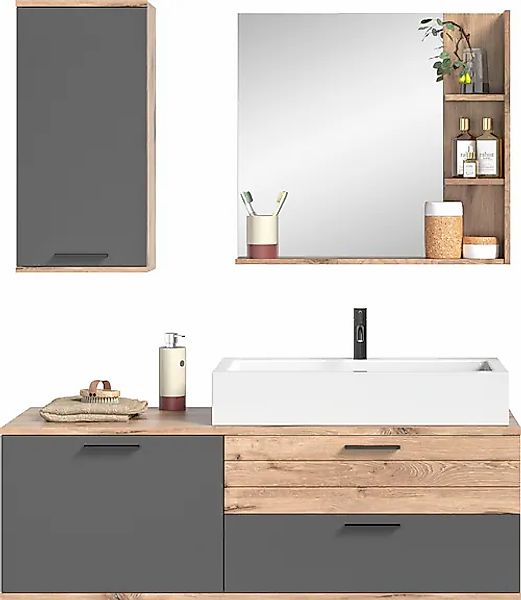 INOSIGN Badmöbel-Set »Riga, 3 teilig, inklusive Keramik-Aufsatzwaschbecken, günstig online kaufen