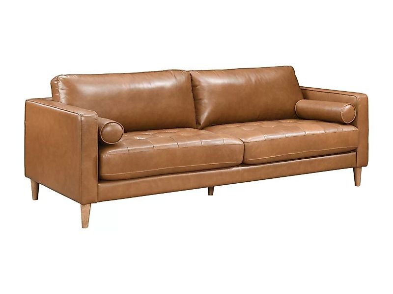 Sofa 3-Sitzer - 100 % Premium-Büffelleder - Braun - Vintage - BAROTA günstig online kaufen