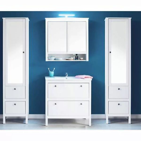 Lomadox Badezimmer Kombination im Landhausstil OLOT-19 in weiß, B/H/T: ca. günstig online kaufen