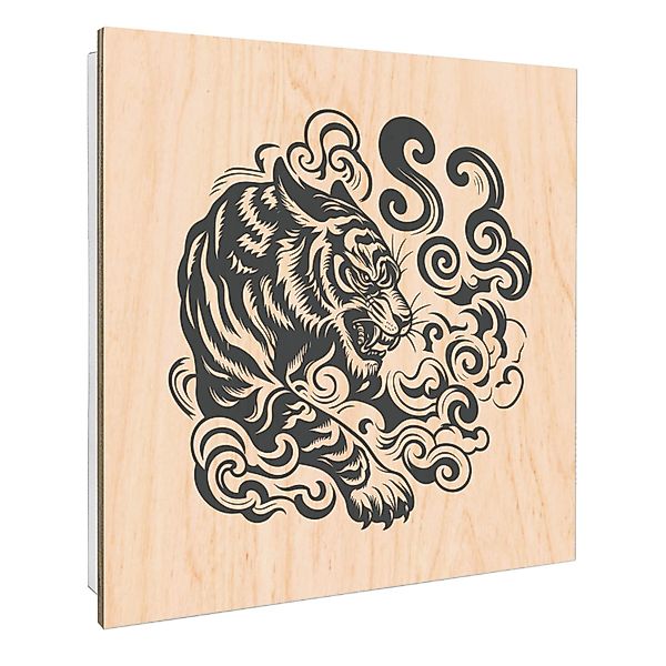 Banjado Großer Schlüsselbox Holz 30x30cm Weiß Scharnier Rechts 50 Haken Sch günstig online kaufen