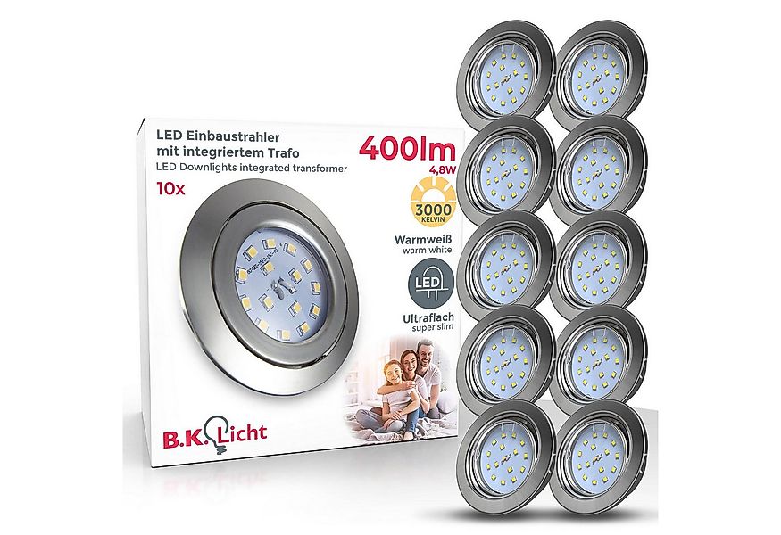 B.K.Licht LED Einbaustrahler 5er-10er Set Einbauleuchten decke flach schwen günstig online kaufen