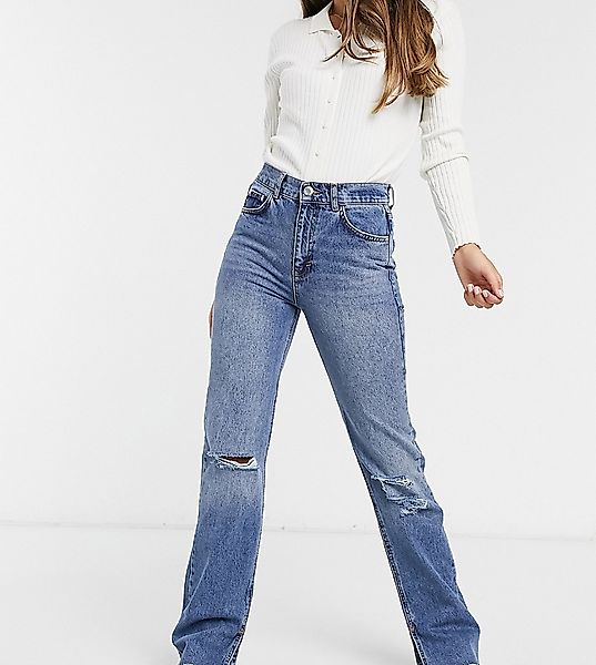 Pull&Bear Tall – Blaue Jeans im Stil der 90er-Jahre mit geradem Schnitt, Ri günstig online kaufen