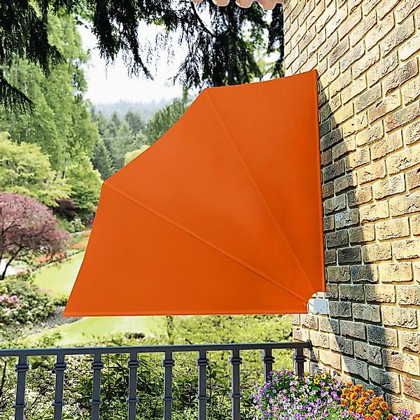 furnicato Markise Faltbarer Balkonfächer Terracotta-Rot 140×140 günstig online kaufen