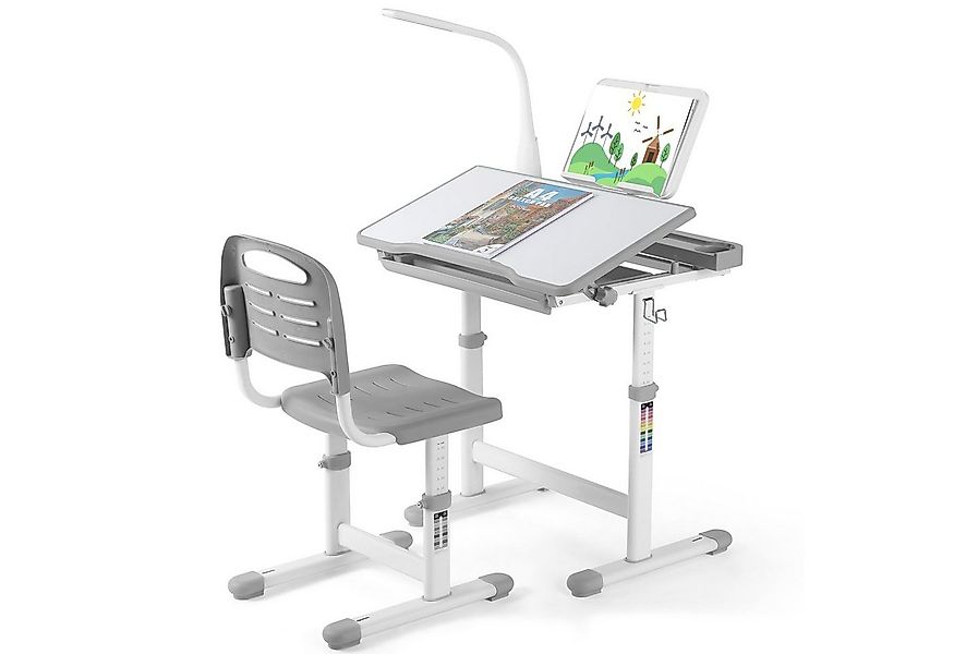 TLGREEN Kinderschreibtisch,Schülerschreibtisch mit Lampe,Höhenverstellbarer günstig online kaufen
