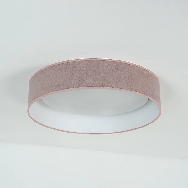 LED-Deckenleuchte Plafond, rosa, Stoff, Ø 45 cm, 3-step-dim günstig online kaufen
