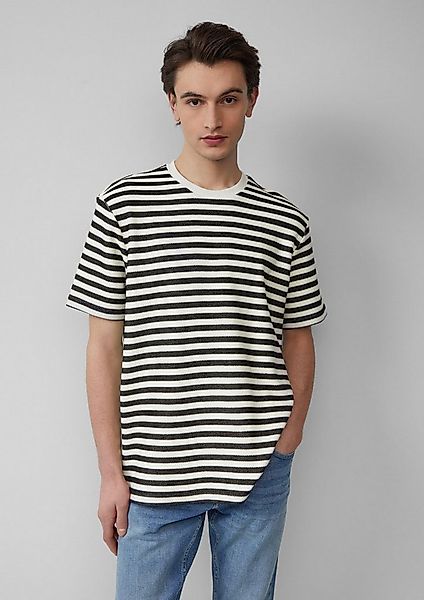 QS Kurzarmshirt T-Shirt Gestreiftes T-Shirt aus Sweat-Material günstig online kaufen