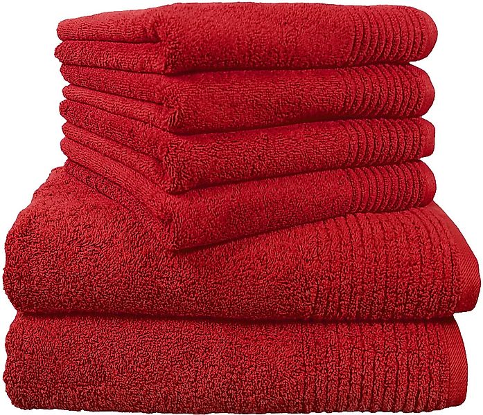 Dyckhoff Handtuch Set "Brillant" Set 6 Stk. Walkfrottee mit Streifenbordüre günstig online kaufen