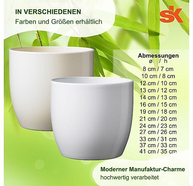 Heimwerkercenter Übertopf SK - Soendgen Keramikübertopf Serie Basel ø8 cm, günstig online kaufen