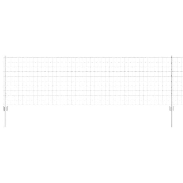 vidaXL Zaun mit Pfosten Silber 0,8 x 25 m Stahl 3336224 günstig online kaufen