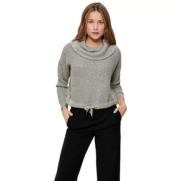 Only Nia Rollkragen Sweater M Light Grey Melange günstig online kaufen