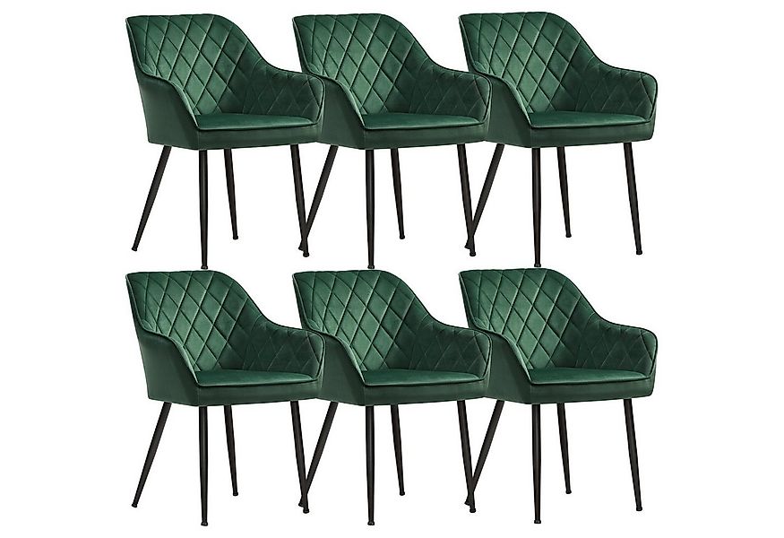 SONGMICS Esszimmerstuhl (6 St), Polsterstühle, Samt, Metallbeine günstig online kaufen